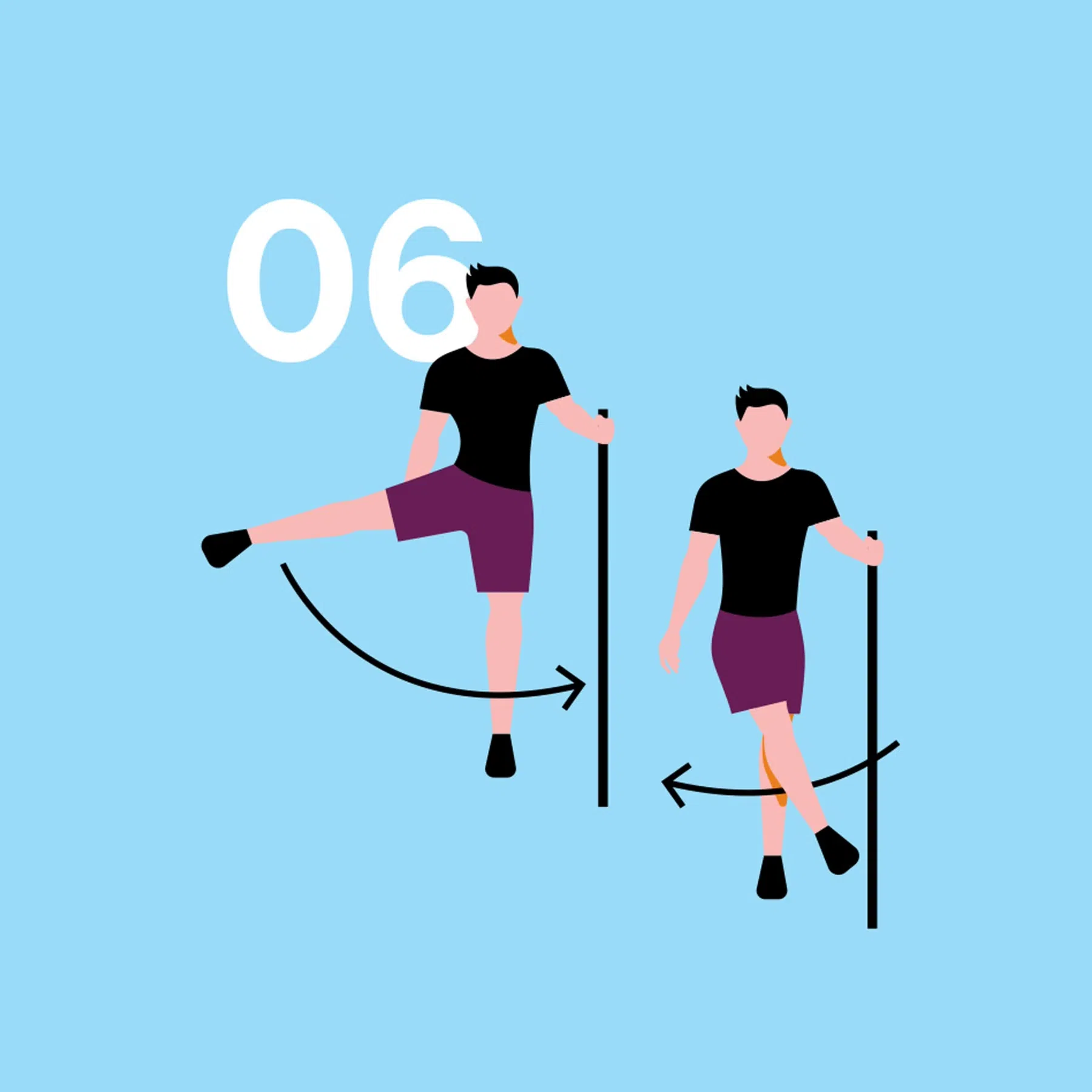 Directional leg swing